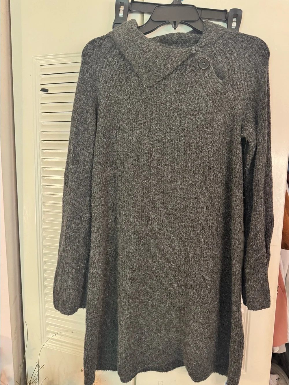Max Studio Charcoal Gray Cowl Neck Sweater Tunic